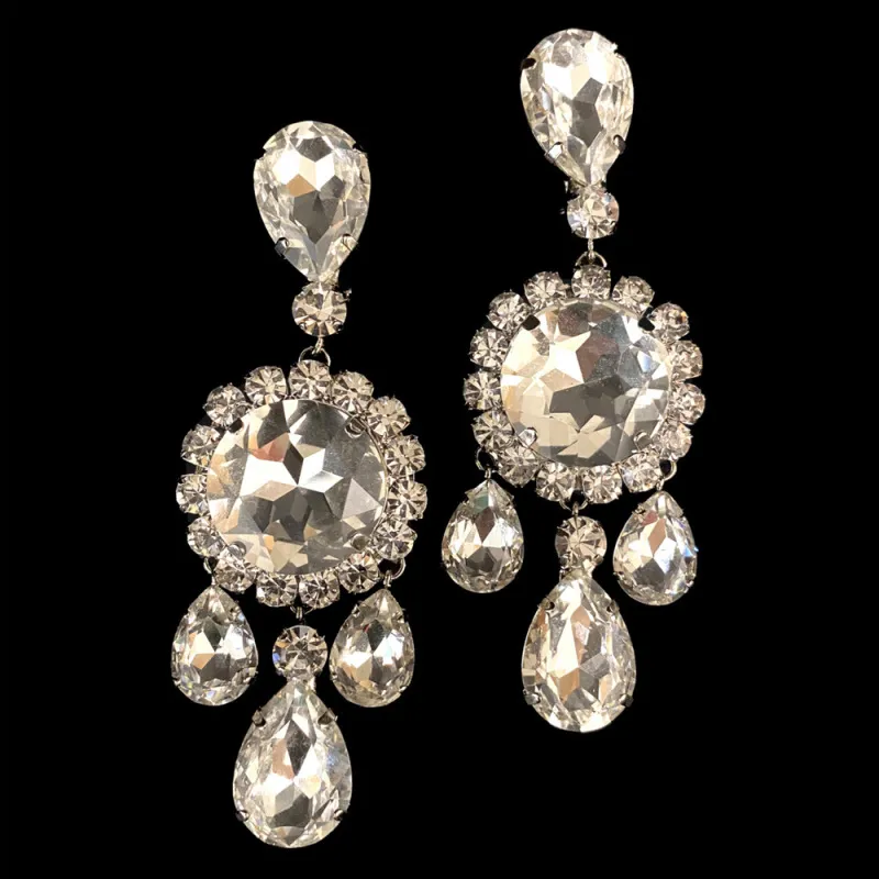 RE4399 Luxury Fashion Crystal Earring Big Rhinestones Earrings Party  Jewelry