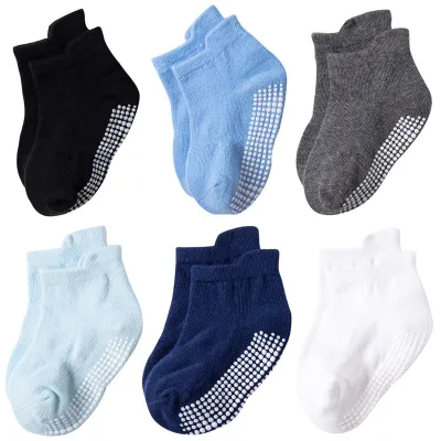 Toddlers Newborn Baby Fashion Boys Girls Casual Non-Slip Cotton Socks 6pairs Set