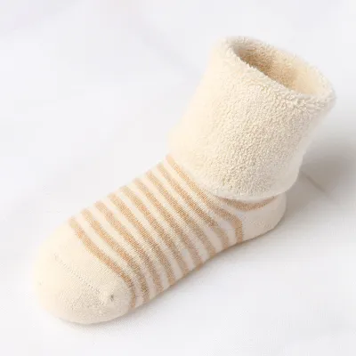 Toddlers Newborn Baby Fashion Boys Girls Casual Thickened Striped Cotton Socks