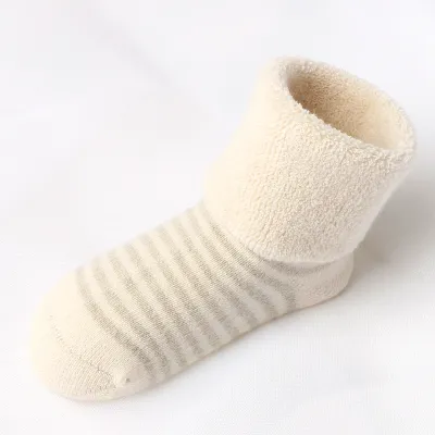 Toddlers Newborn Baby Fashion Boys Girls Casual Thickened Striped Cotton Socks