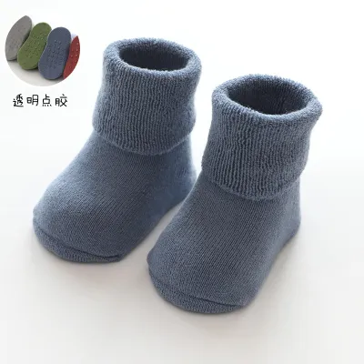 Toddlers Newborn Baby Fashion Boys Girls Casual Thickened Solid Color Socks
