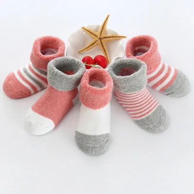 Toddlers Newborn Baby Fashion Boys Girls Casual Polka Dot Thickened Cotton Socks 5pairs Set
