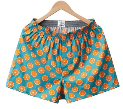 Men Fashion Printed Loose Breathable Cotton Beach Shorts