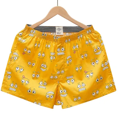 Men Fashion Printed Loose Breathable Cotton Beach Shorts