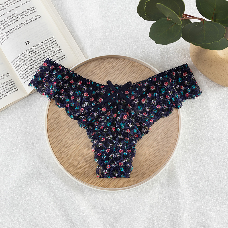 [SALTY FLOWER]★RIBBON PANTIES Yavorrs 6Pieces Women's Silk String Panties Bikini Flower