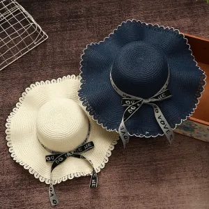 Women Fashion Wavy Edge Outdoor Travel Vacation Big Brim Sun Hat