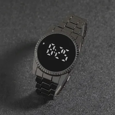 Fashion Neutral Metal Steel Band LED Digital Watch