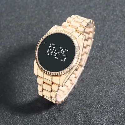 Fashion Neutral Metal Steel Band LED Digital Watch
