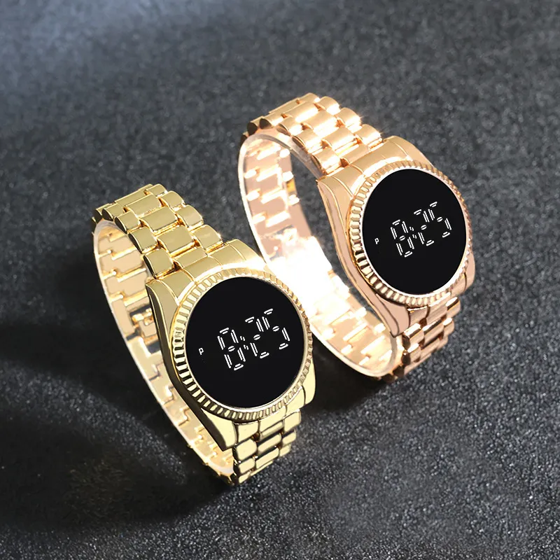 Fashion Neutral Metal Steel Band LED Digital Watch
