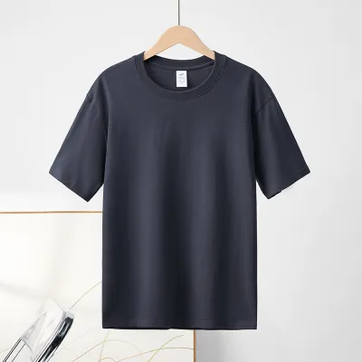 Women Casual Basic Summer Solid Color Crew Neck 230gsm 100% Cotton Short Sleeve T-Shirt