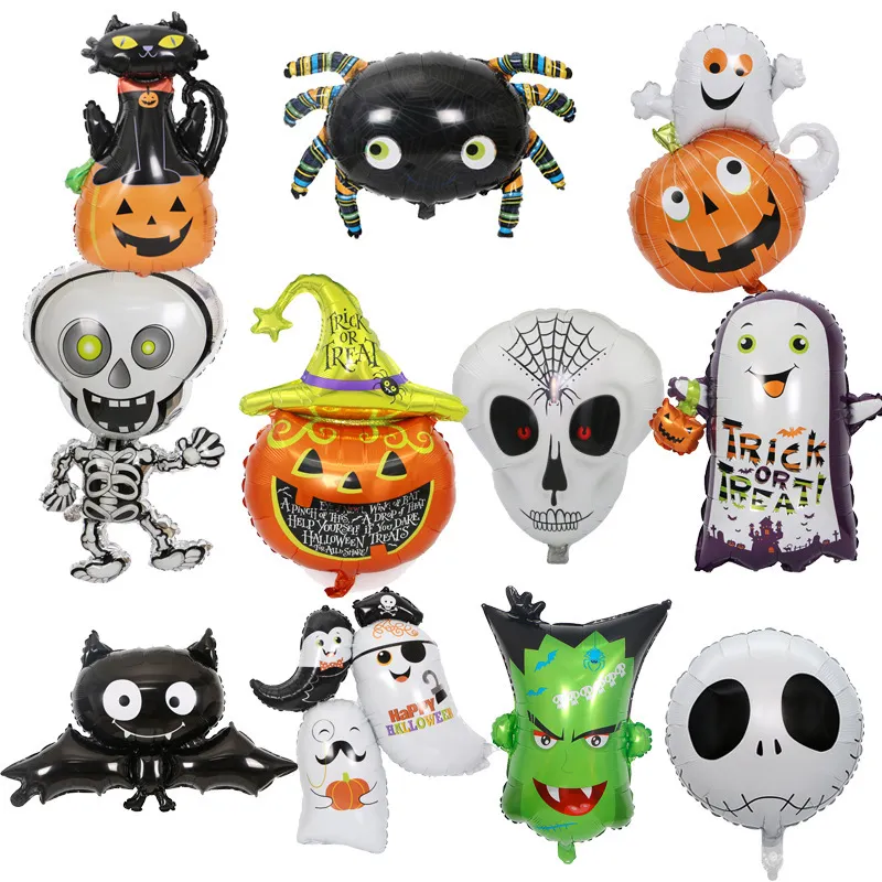 Halloween Party Decoration Pumpkin Spider Ghost Bat Aluminum Film Balloon