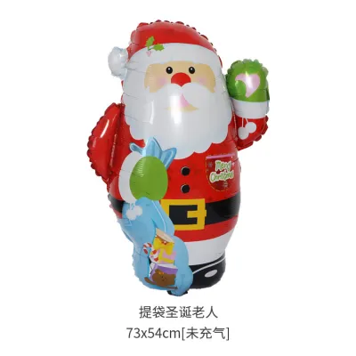 Christmas Cartoon Santa Snowman Sock Balloon Holiday Party Decoration