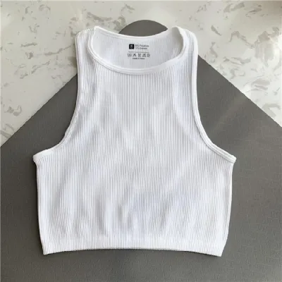 Women Quick-Drying Sleeveless High Waist Yoga Crop Tank Top