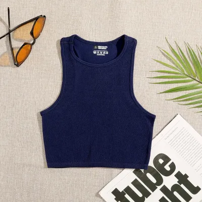 Women Quick-Drying Sleeveless High Waist Yoga Crop Tank Top