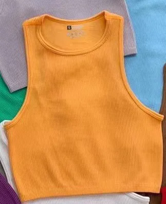 Women Quick-Drying Sleeveless High Waist Yoga Crop Tank Top