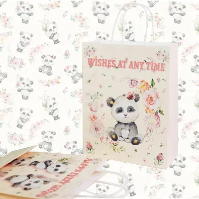 Children Day Cute Animal Print Hand Gift Paper Shopping Bag