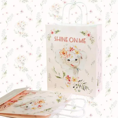 Children Day Cute Animal Print Hand Gift Paper Shopping Bag