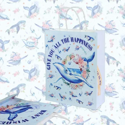 Children Day Cute Animal Print Hand Gift Paper Shopping Bag