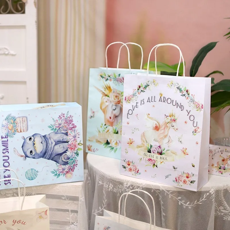 Children Day Cute Animal Print Hand Gift Paper Shopping Bag