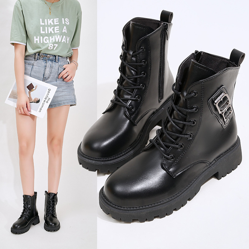 Womens short hot sale combat boots