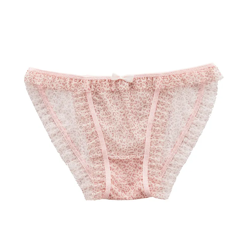 2015 Hot sale Sexy leopard mesh transparent Panties for women
