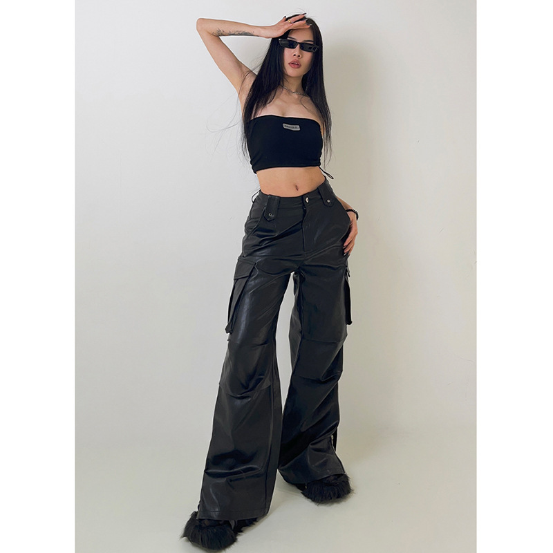 ★SUNDAYOFFCLUB★Flared Cargo Leather Pants SUNDAY OFF CLUB】Flared Cargo Leather Pants | OUR BRAND
