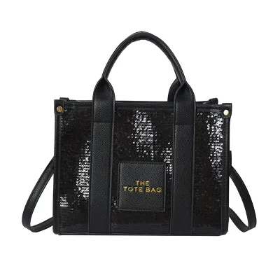 Women Fashion Sequin Large Capacity Zipper Shoulder Crossbody Bag