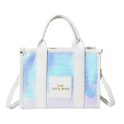 Women Fashion Sequin Large Capacity Zipper Shoulder Crossbody Bag