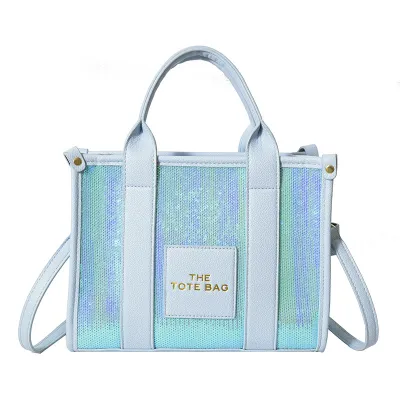 Women Fashion Sequin Large Capacity Zipper Shoulder Crossbody Bag