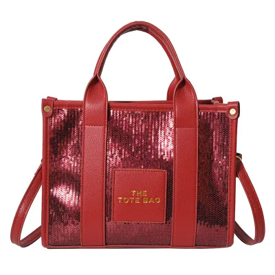 Women Fashion Sequin Large Capacity Zipper Shoulder Crossbody Bag