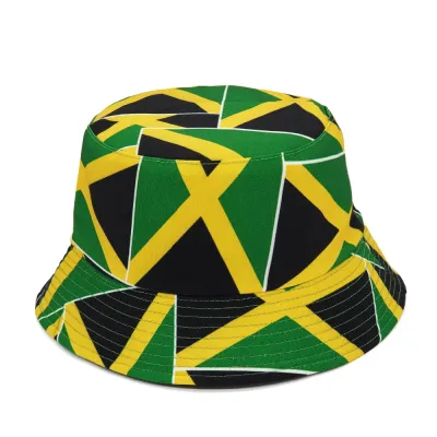Unisex Fashion Double-Sided Geometric Flag Printing Bucket Hats