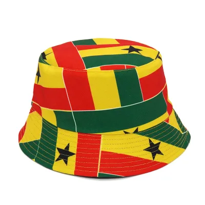 Unisex Fashion Double-Sided Geometric Flag Printing Bucket Hats