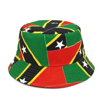 Unisex Fashion Double-Sided Geometric Flag Printing Bucket Hats