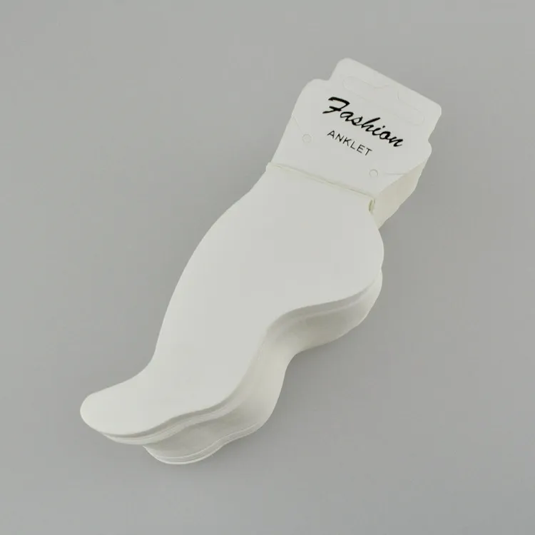 100pcs Simple Anklet Jewelry Packaging Cards Paper Cardboard 5.4x15.5cm Medium Hardness