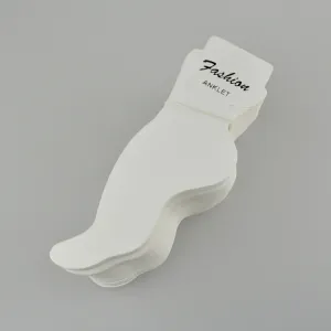 100pcs Simple Anklet Jewelry Packaging Cards Paper Cardboard 5.4x15.5cm Medium Hardness
