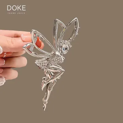 Women Fashion Rhinestone Pixie Metal Back Head Hair Claws