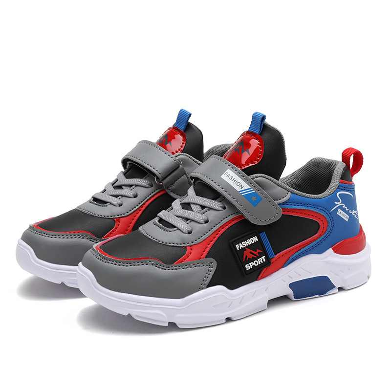 Wholesale Kids Boys Fashion Casual Pu Color Matching Soft