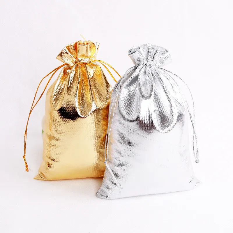 100Pcs Simple Solid Color Jewelry Storage Gift Bag Fabric