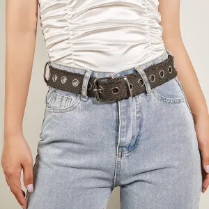 Fashion Metal Cutout Canvas Belt