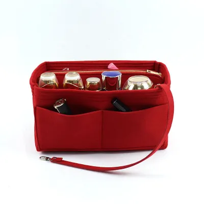 Women Fashion Foldable Felt Inner Cosmetic Storage Bag Cube Handbag