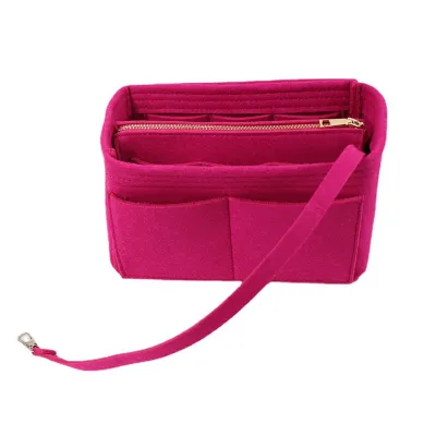 Women Fashion Foldable Felt Inner Cosmetic Storage Bag Cube Handbag