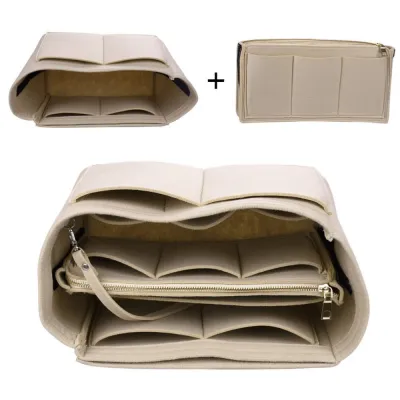 Women Fashion Foldable Felt Inner Cosmetic Storage Bag Cube Handbag
