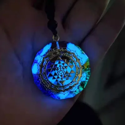 Fashion Colorful Geometric Resin Acrylic Unisex Pendant Necklace