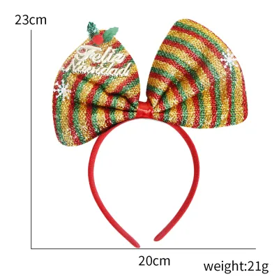 Kids Christmas Party Bow Headband Accessories for Holiday Festivals