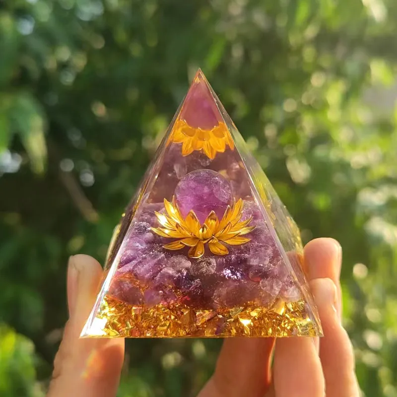 Pyramid Crystal Resin Glue Drop Ornament Home Decoration Handmade