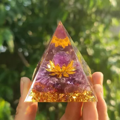 Pyramid Crystal Resin Glue Drop Ornament Home Decoration Handmade