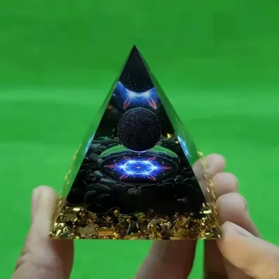 Pyramid Crystal Resin Glue Drop Ornament Home Decoration Handmade