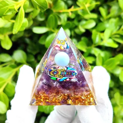 Pyramid Crystal Resin Glue Drop Ornament Home Decoration Handmade