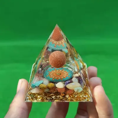 Pyramid Crystal Resin Glue Drop Ornament Home Decoration Handmade