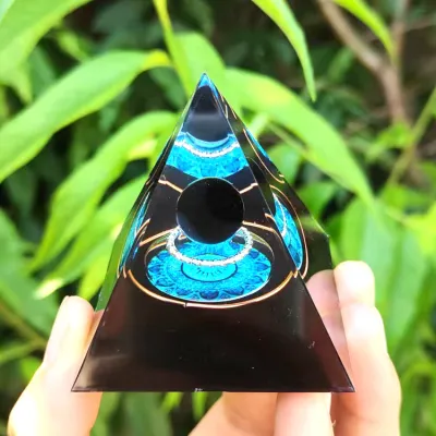 Pyramid Crystal Resin Glue Drop Ornament Home Decoration Handmade